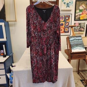 Women's Red and Black Patterned Dress